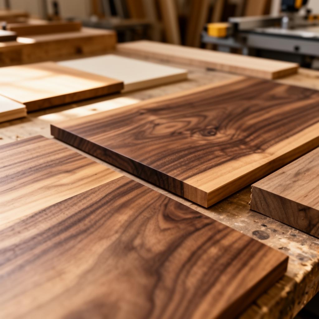 Solid wood samples and finish options